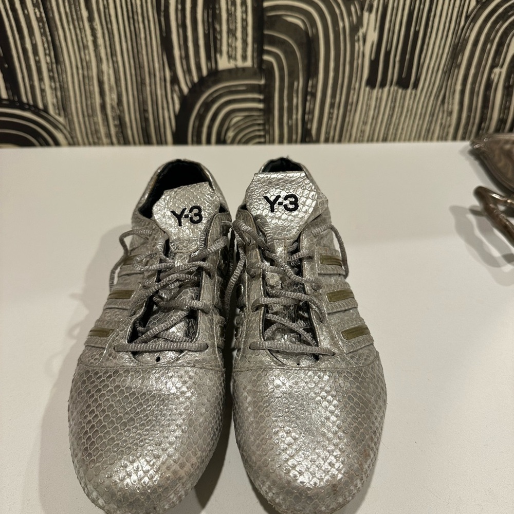Adidas Y-3 Silver Snakeskin Sneakers